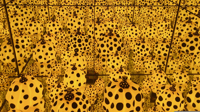 Yayoi Kusama Infinity room retrospective.