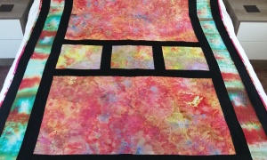 Graham Parker, UK. 'Ice Dyed Quilt'. This wasn't especially made during lock down, but was rather a UFO (unfinished object) and had its finishing touches during lock down.