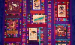 Greta Fitchett, Derby UK. 'Tabgha' quilt inspired by a Byzantine mosaic floor in a church at Tabgha, Israel.