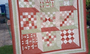 Jill James, Lincolnshire, UK. 'Vintage Fabric Quilt' made with 1980s Laura Ashley fabric which was destined for the charity shop. I found it again during the lockdown and decided to make a quilt.