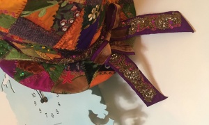 Sorcha Torrens, Bristol. 'Crazy Patchwork Top Hat' created during lockdown for my City & Guilds course. I wore it for a Zoom virtual cream tea on VE day.  