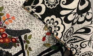 Susan Abood, Australia. 'Whimsical Bicycle Reverse Detail' quilt. Sally Manke design made entirely out of scraps