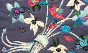 Trinette Scheper, the Netherlands. 'Locked, Still Flourishing', wall quilt made as an escape from the reality of being in lock down. 
